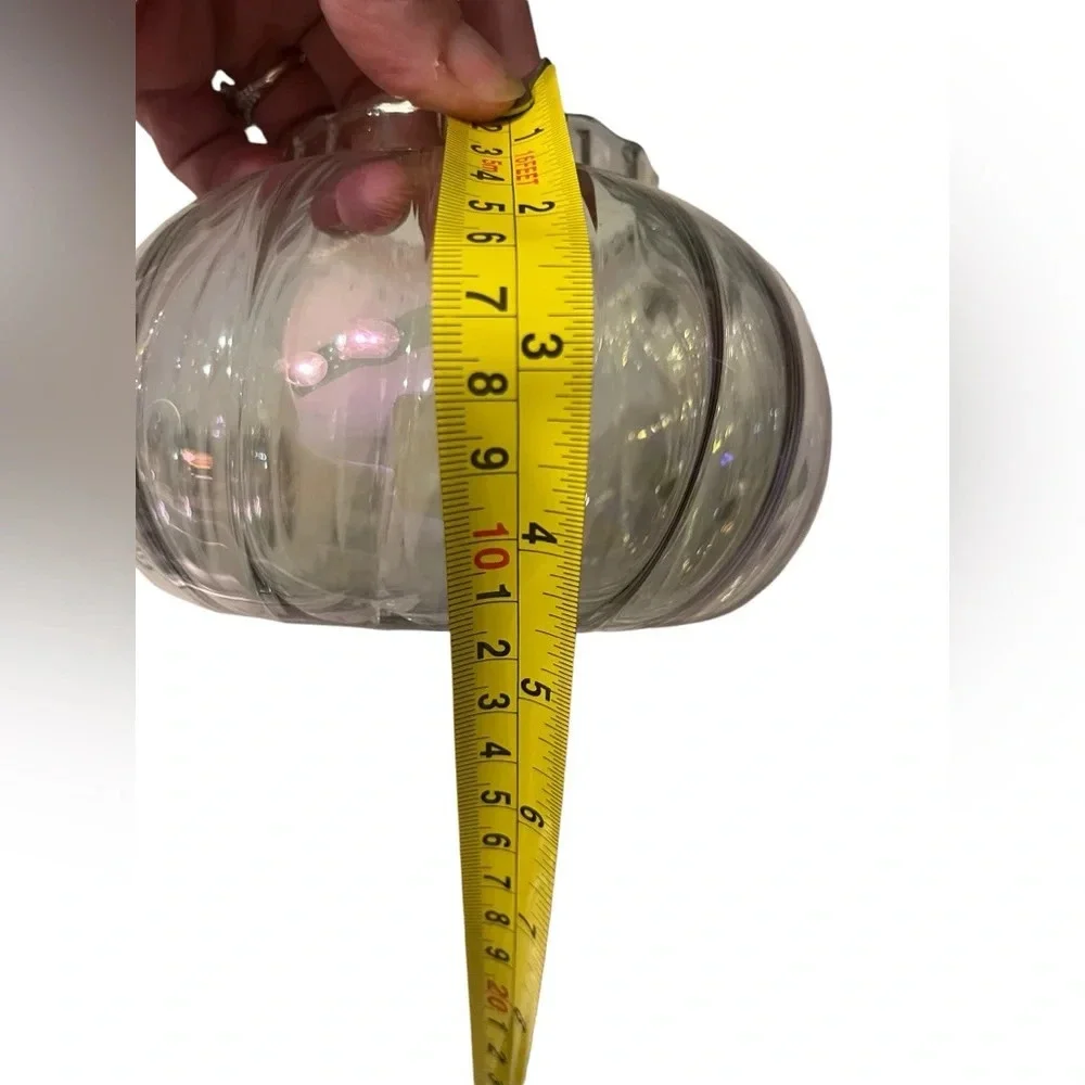 1950s Iridescent Clear Glass Tea Pot With Lid